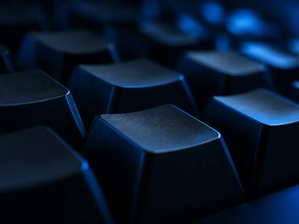 Macro keyboard in dark blue light